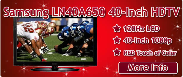 Samsung LN40A650 40-Inch 1080p 120Hz LCD HDTV with RED Touch of Color